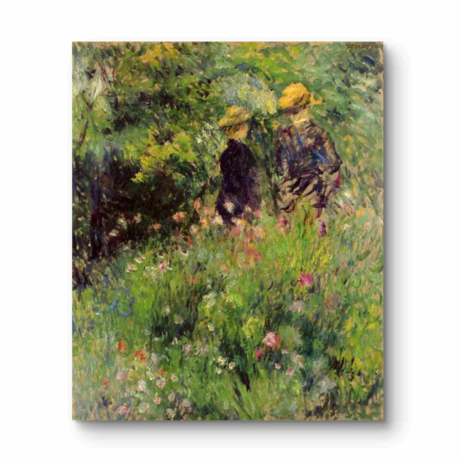 "Pierre-Auguste Renoir's 'Garden Stroll' - Premium Hand-Painted Oil Painting Reproduction"