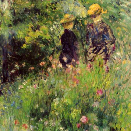 "Pierre-Auguste Renoir's 'Garden Stroll' - Premium Hand-Painted Oil Painting Reproduction"