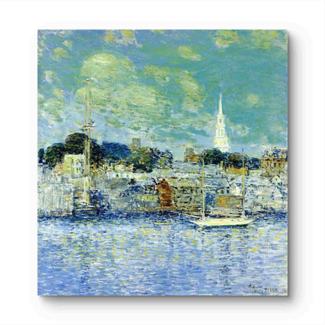 "Claude Monet's 'Serene Harbor at Sunset' - Hand-Painted Impressionist Oil Painting Reproduction"