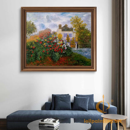"Claude Monet Inspired 'Garden in Bloom' - Premium Hand-Painted Oil Reproduction on Canvas"