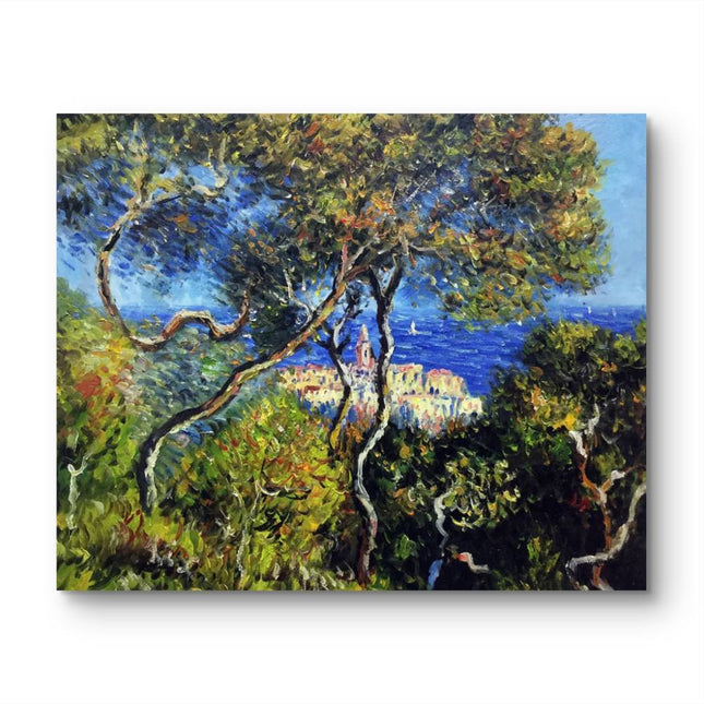 "Claude Monet's 'Coastal Village by the Sea' - Premium Hand-Painted Oil Reproduction on Canvas"