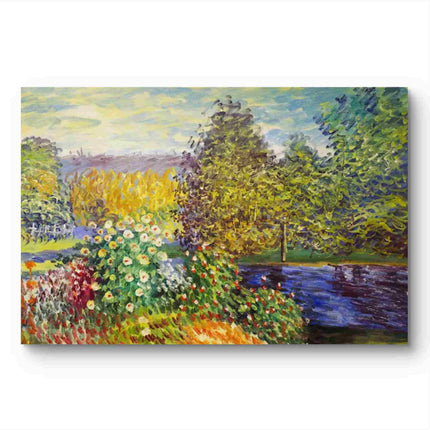 "Claude Monet Inspired 'Pathway Through Vibrant Gardens' - Premium Hand-Painted Oil Reproduction on Canvas"