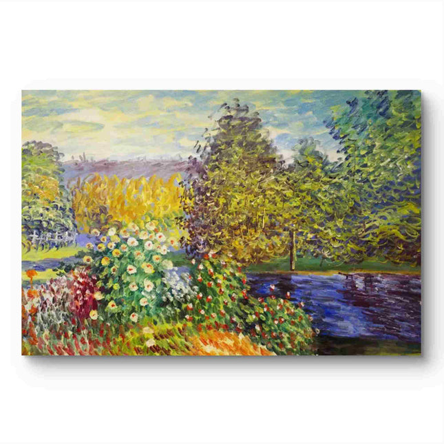 "Claude Monet Inspired 'Pathway Through Vibrant Gardens' - Premium Hand-Painted Oil Reproduction on Canvas"