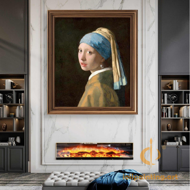 "Johannes Vermeer's 'Girl with a Pearl Earring' - Premium Hand-Painted Oil Reproduction on Canvas"