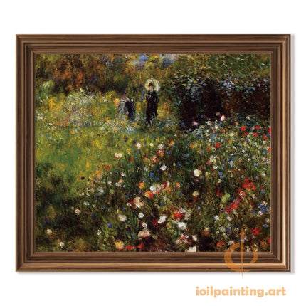 "Pierre-Auguste Renoir's 'Floral Meadow with Figures' - Premium Hand-Painted Oil Painting Reproduction"