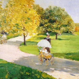 "Pierre-Auguste Renoir's 'Spring Stroll in the Park' - Hand-Painted Impressionist Oil Painting Reproduction"