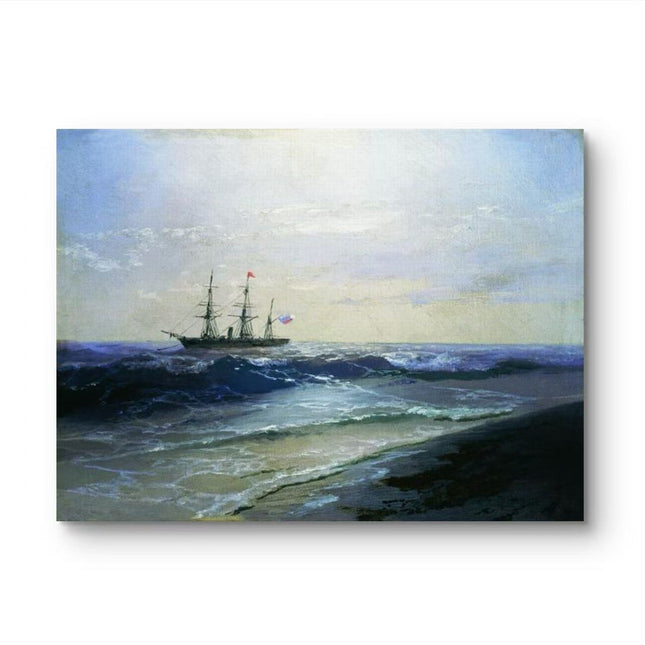"Ivan Aivazovsky's 'Majestic Ship at Sea' - Hand-Painted Oil Painting Reproduction"
