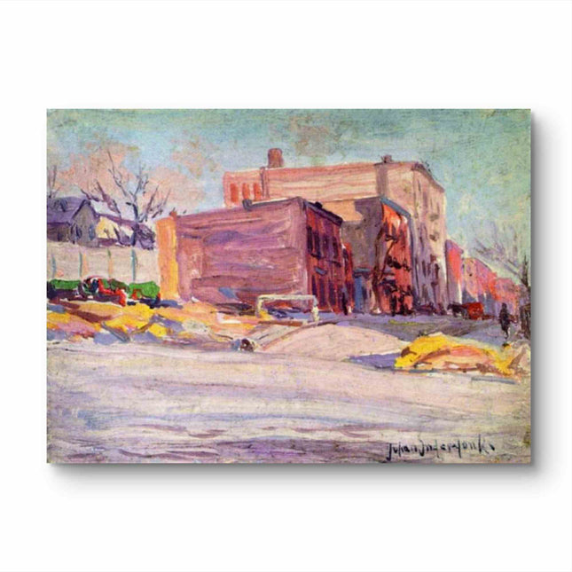 "Julian Onderdonk's 'Urban Street Scene' - Premium Hand-Painted Oil Reproduction on Canvas"