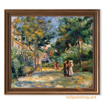 "Pierre-Auguste Renoir's 'Sunlit Village Path' - Premium Hand-Painted Oil Painting Reproduction"