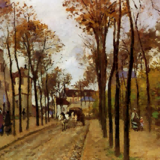 "Camille Pissarro's 'Autumn Boulevard' - Hand-Painted Impressionist Oil Painting Reproduction"