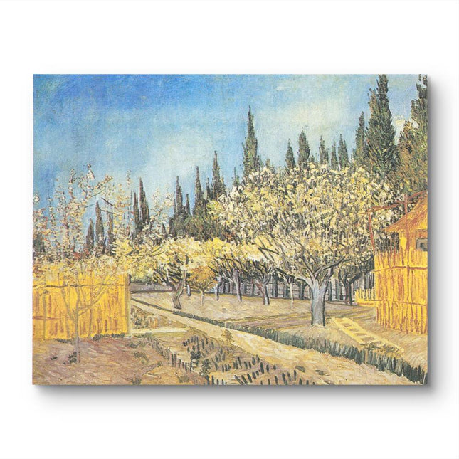 "Vincent van Gogh's 'Blossoming Orchard' - Premium Hand-Painted Oil Reproduction on Canvas"