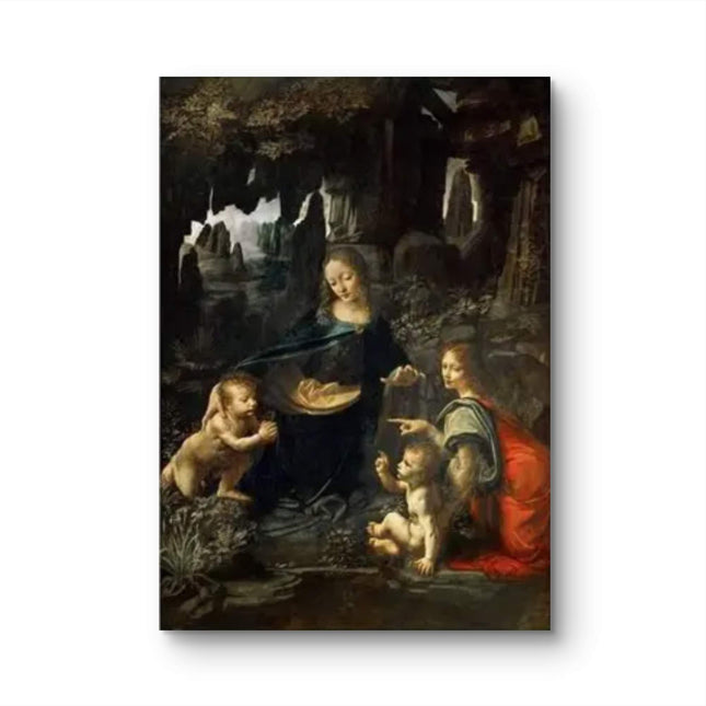 "Leonardo da Vinci's 'Virgin of the Rocks' - Hand-Painted Renaissance Oil Painting Reproduction"