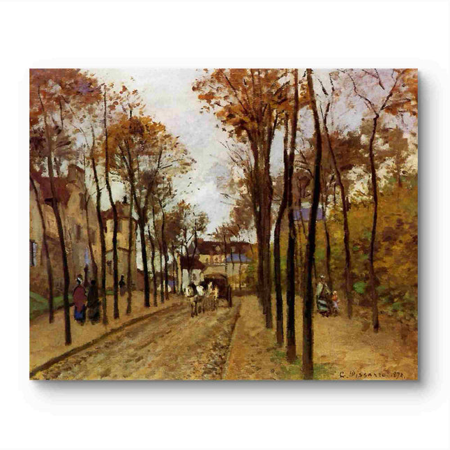 "Camille Pissarro's 'Autumn Boulevard' - Hand-Painted Impressionist Oil Painting Reproduction"