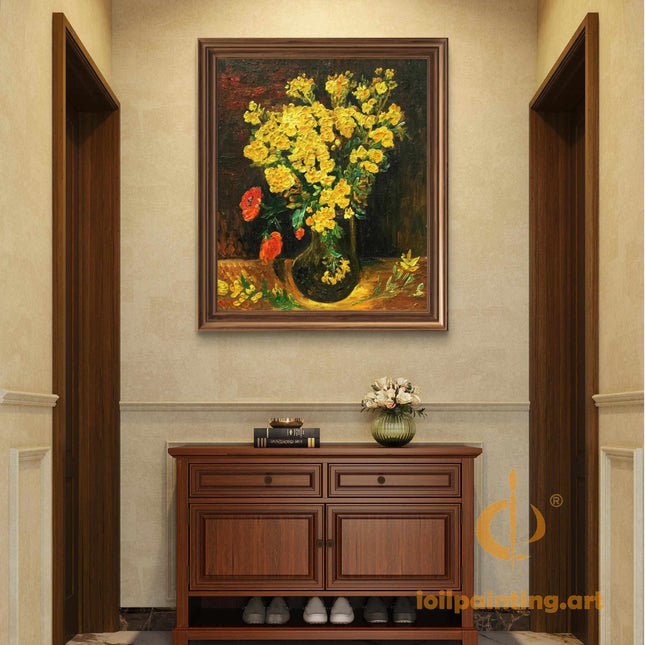 "Vincent van Gogh's 'Vase with Yellow Flowers' - Premium Hand-Painted Oil Reproduction on Canvas"