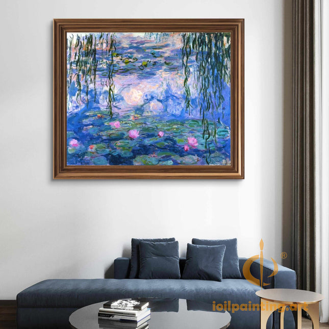 "Claude Monet's 'Water Lily Pond' - Premium Hand-Painted Oil Reproduction on Canvas"