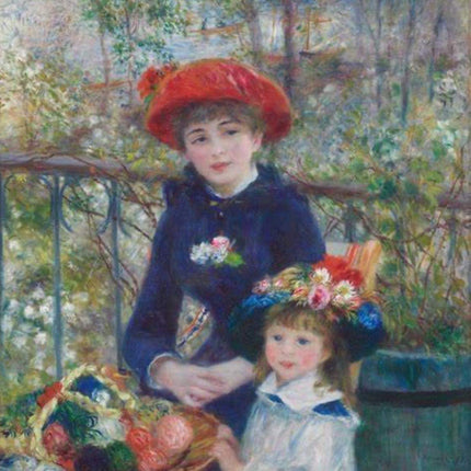 "Pierre-Auguste Renoir's 'Mother and Child on the Terrace' - Premium Hand-Painted Oil Reproduction on Canvas"