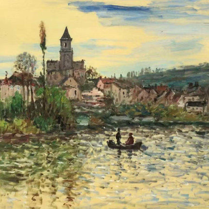 "Claude Monet Inspired 'Riverside Serenity' - Premium Hand-Painted Oil Reproduction on Canvas"