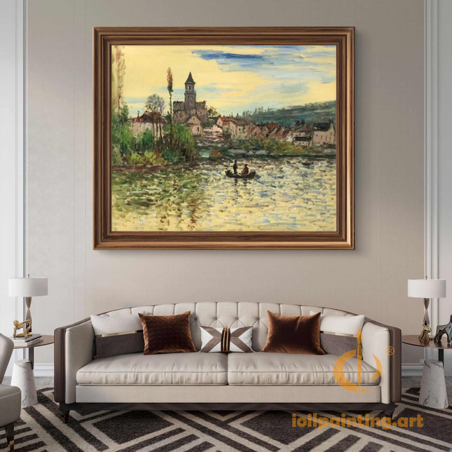 "Claude Monet Inspired 'Riverside Serenity' - Premium Hand-Painted Oil Reproduction on Canvas"