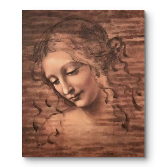 "Leonardo da Vinci's 'Serene Lady' - Premium Hand-Painted Oil Reproduction on Canvas"