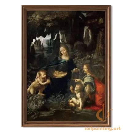 "Leonardo da Vinci's 'Virgin of the Rocks' - Hand-Painted Renaissance Oil Painting Reproduction"