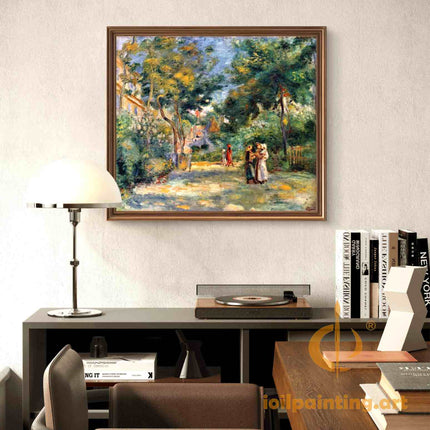 "Pierre-Auguste Renoir's 'Sunlit Village Path' - Premium Hand-Painted Oil Painting Reproduction"