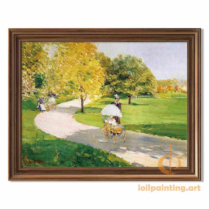 "Pierre-Auguste Renoir's 'Spring Stroll in the Park' - Hand-Painted Impressionist Oil Painting Reproduction"