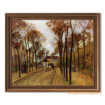 "Camille Pissarro's 'Autumn Boulevard' - Hand-Painted Impressionist Oil Painting Reproduction"