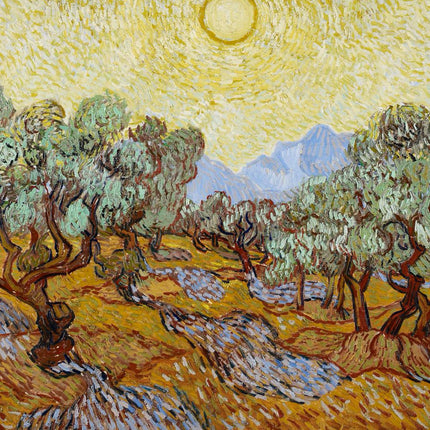 "Vincent van Gogh's 'Olive Grove with Yellow Sun' - Premium Hand-Painted Oil Reproduction on Canvas"