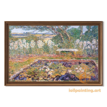 "Claude Monet's 'Serene Water Lily Garden' - Hand-Painted Impressionist Oil Painting Reproduction"