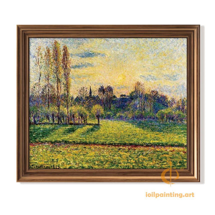 "Georges Seurat 'Tranquil Countryside at Dusk' - Hand-Painted Pointillist Landscape Reproduction | Post-Impressionist Masterpiece"