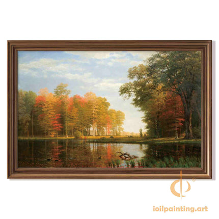 "Claude Monet's 'Autumn Reflections' - Hand-Painted Impressionist Oil Painting Reproduction"