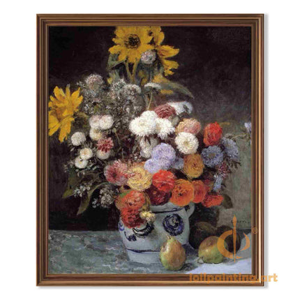 "Pierre-Auguste Renoir's 'Sunflower Symphony' - Premium Hand-Painted Oil Painting Reproduction"