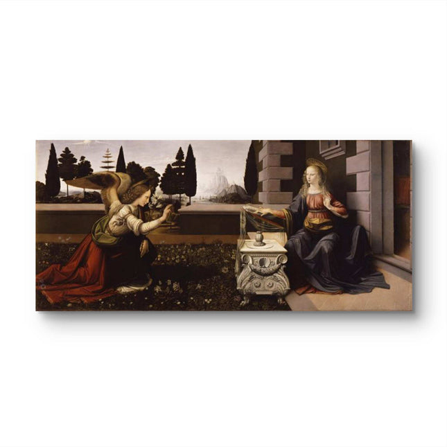 "Leonardo da Vinci's 'The Annunciation' - Hand-Painted Renaissance Oil Painting Reproduction"