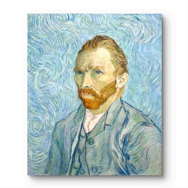 "Vincent van Gogh's 'Self-Portrait with Blue Background' - Premium Hand-Painted Oil Reproduction on Canvas"