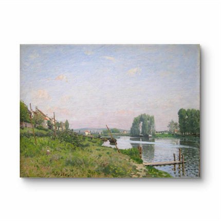 "Alfred Sisley's 'Banks of the Loing' - Hand-Painted Impressionist Oil Painting Reproduction"