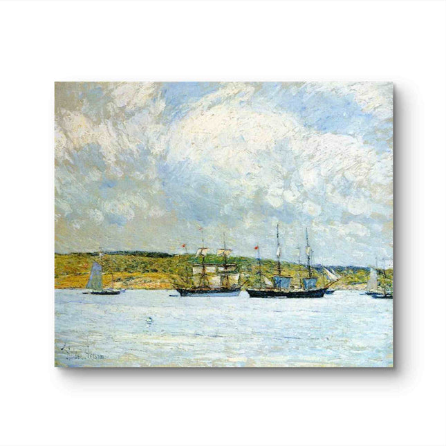 "Claude-Joseph Vernet's 'Tranquil Harbor at Dusk' - Hand-Painted Maritime Oil Painting Reproduction"