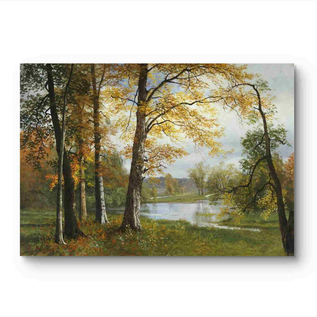 "Albert BIerstadt's 'Golden Autumn' - Hand-Painted Landscape Oil Painting Reproduction"