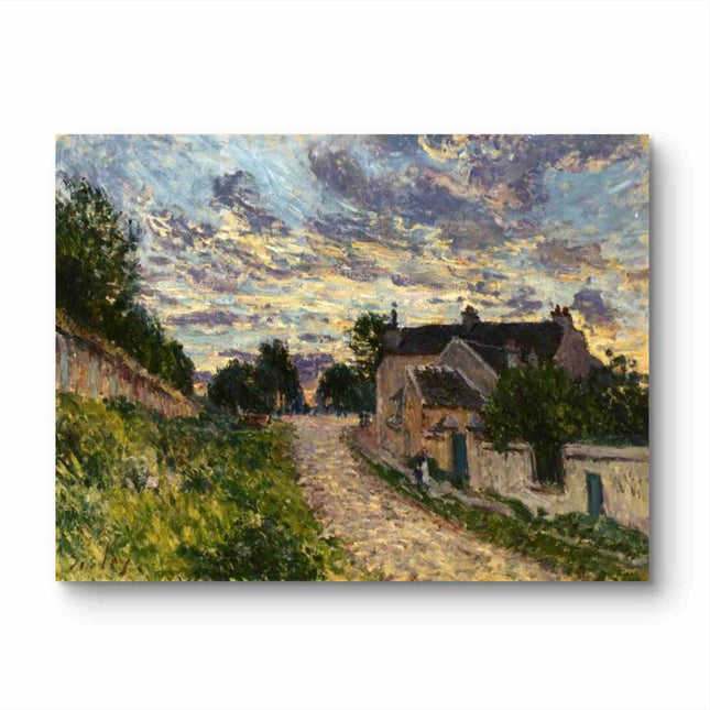 "Alfred Sisley's 'Country Road at Dusk' - Hand-Painted Impressionist Oil Painting Reproduction"