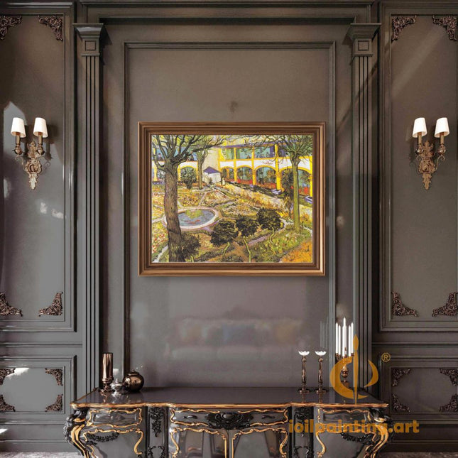 "Vincent van Gogh's 'Garden of Saint-Paul Hospital' - Premium Hand-Painted Oil Reproduction on Canvas"
