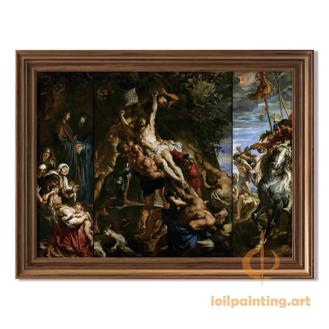 "Peter Paul Rubens' 'The Crucifixion' Triptych - Hand-Painted Baroque Oil Painting Reproduction"
