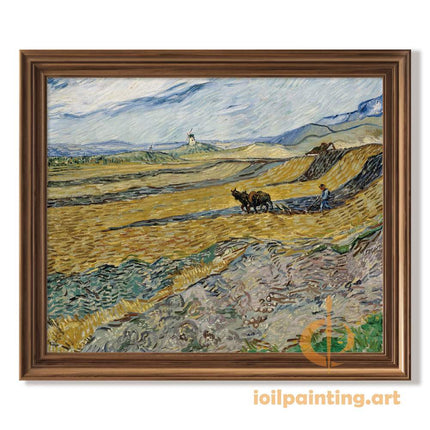"Vincent van Gogh's 'Ploughman in Wheat Field' - Premium Hand-Painted Oil Reproduction on Canvas"