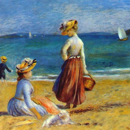 "Pierre-Auguste Renoir's 'Seaside Elegance' - Premium Hand-Painted Oil Painting Reproduction"