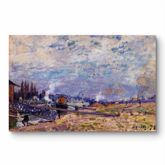 "Alfred Sisley's 'Riverside Serenity' - Hand-Painted Impressionist Oil Painting Reproduction"