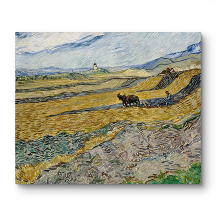 "Vincent van Gogh's 'Ploughman in Wheat Field' - Premium Hand-Painted Oil Reproduction on Canvas"