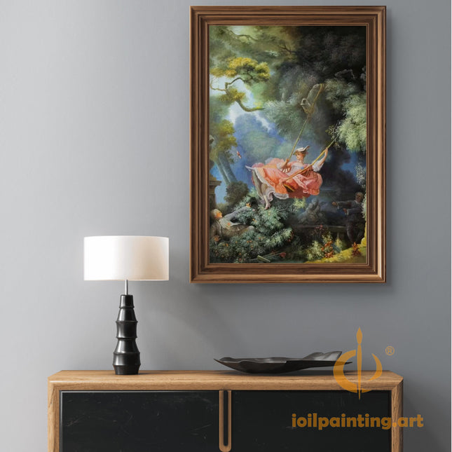 "Jean-Honoré Fragonard's 'The Swing' - Premium Hand-Painted Oil Reproduction on Canvas"