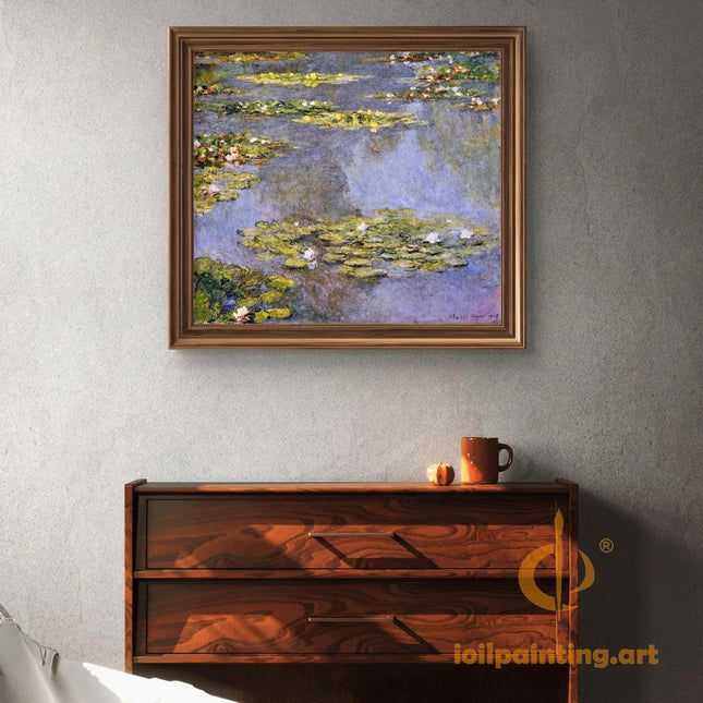 "Claude Monet's 'Water Lilies Pond' - Premium Hand-Painted Oil Reproduction on Canvas"