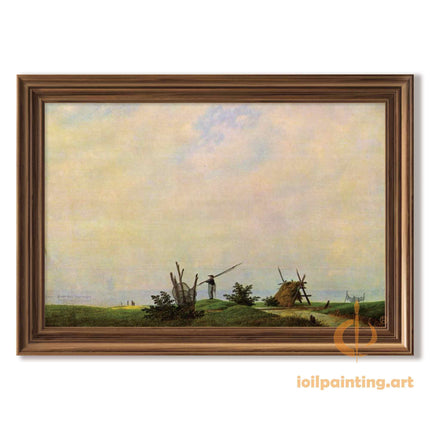 "Jean-Baptiste-Camille Corot's 'Countryside Fisherman' - Hand-Painted Barbizon School Oil Painting Reproduction"