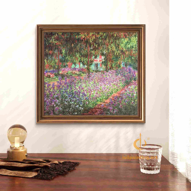 "Claude Monet's 'Garden Path in Bloom' - Premium Hand-Painted Oil Reproduction"
