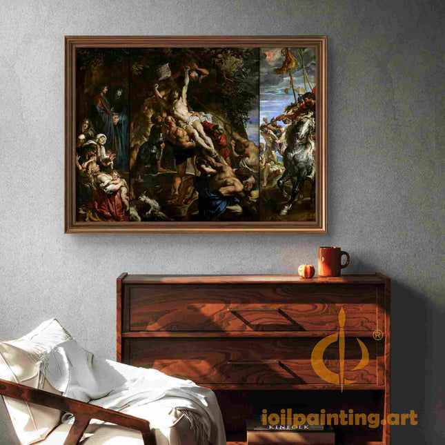 "Peter Paul Rubens' 'The Crucifixion' Triptych - Hand-Painted Baroque Oil Painting Reproduction"