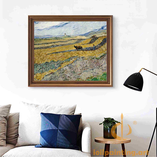 "Vincent van Gogh's 'Ploughman in Wheat Field' - Premium Hand-Painted Oil Reproduction on Canvas"